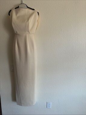 4- ASOS Scuba Elegant Cream Maxi Dress
